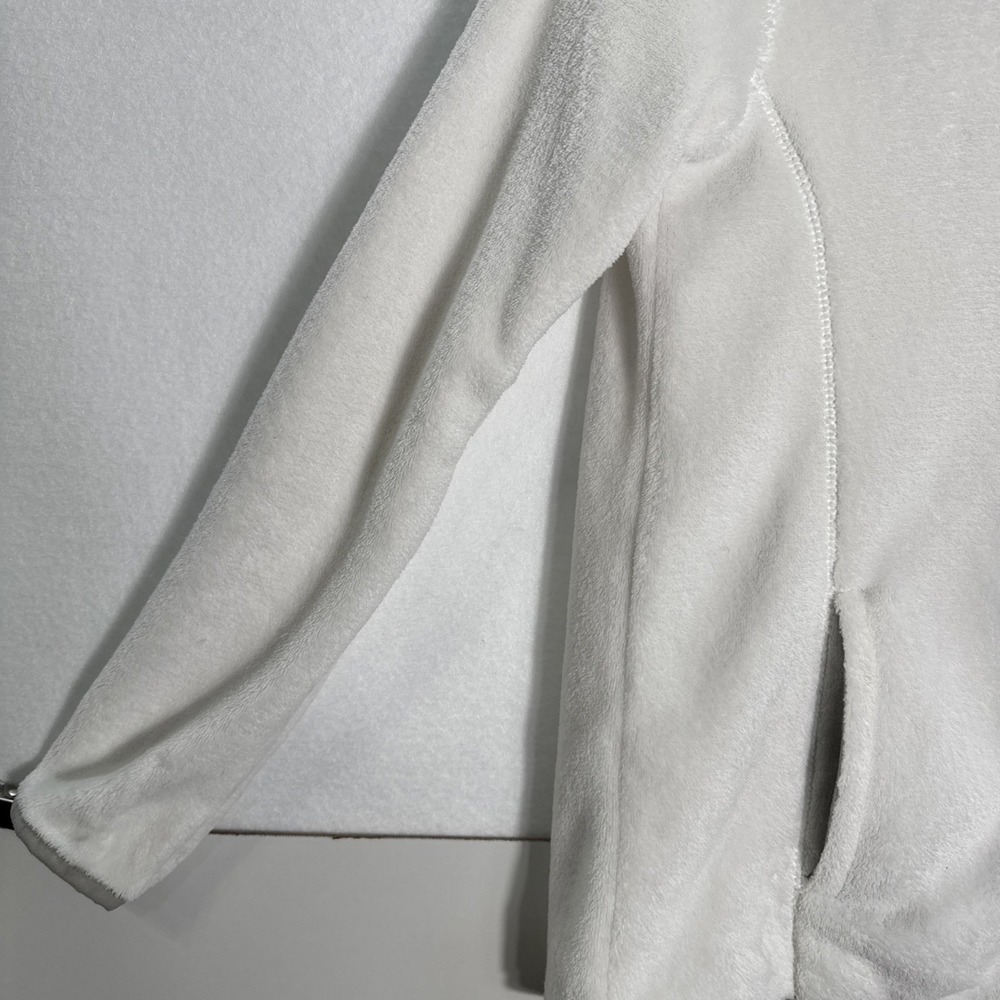 Danskin Womens Small Long Sleeve, Full Zipper Fleece White With Gray - Picture 5 of 15